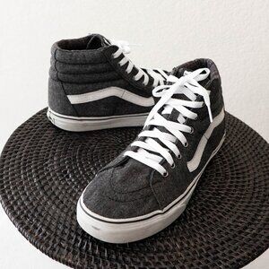 Vans SK8-Hi Off The Wall Tweed Sneakers Mens 9.5 Womens 11 Gray Hi Top Shoes